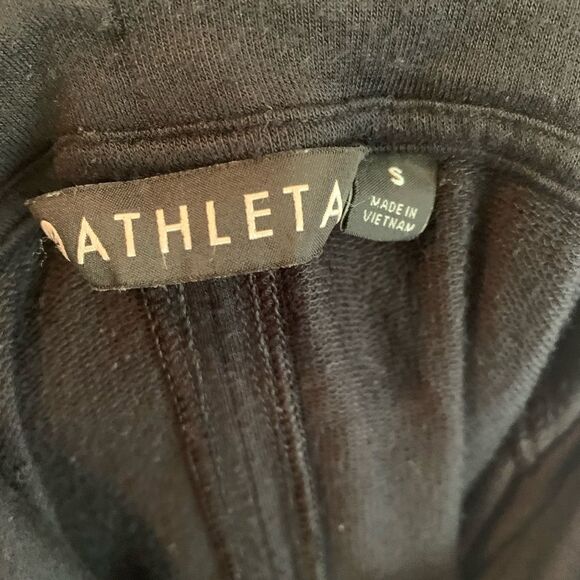 Athleta Crop Pullover Sweatshirt Activewear Womens Size Small Black - Picture 3 of 3